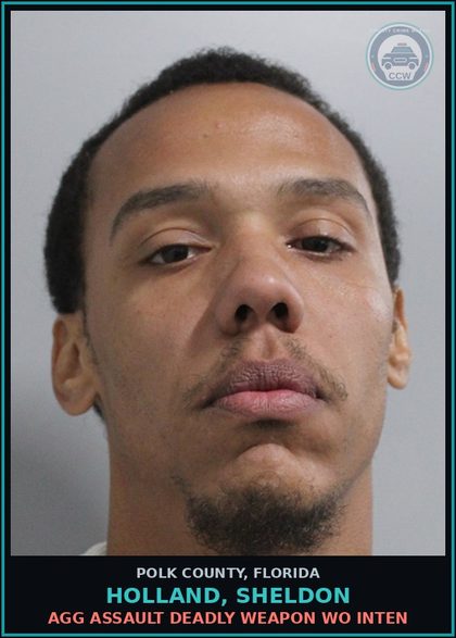CCW arrest card for HOLLAND, SHELDON in Polk County: Agg Assault Deadly Weapon WO Inten
