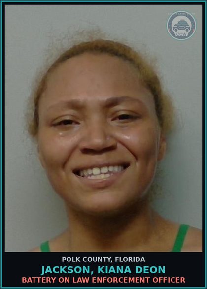 CCW arrest card for JACKSON, KIANA DEON in Polk County: Battery on Law Enforcement Officer