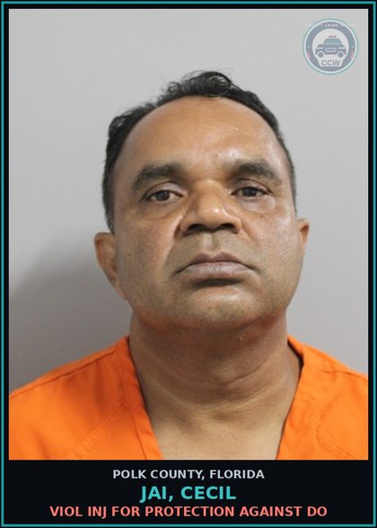 CCW arrest card for JAI, CECIL in Polk County: Viol Inj for Protection against Do