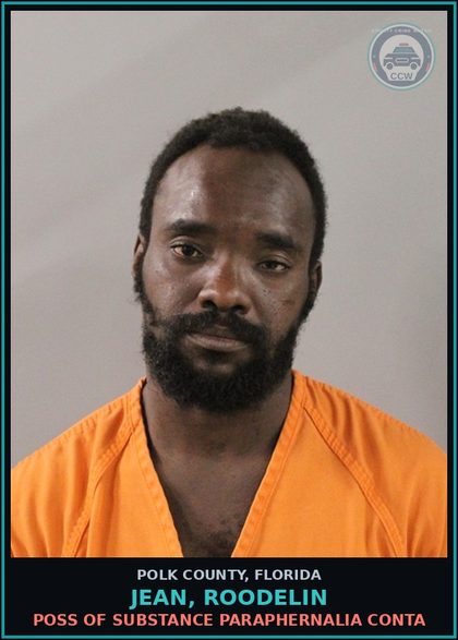CCW arrest card for JEAN, ROODELIN in Polk County: POSS OF DRUG PARAPHERNALIA CONTA