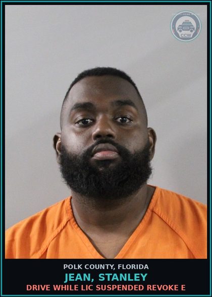 CCW arrest card for JEAN, STANLEY in Polk County: Drive While Lic Suspended Revoke E