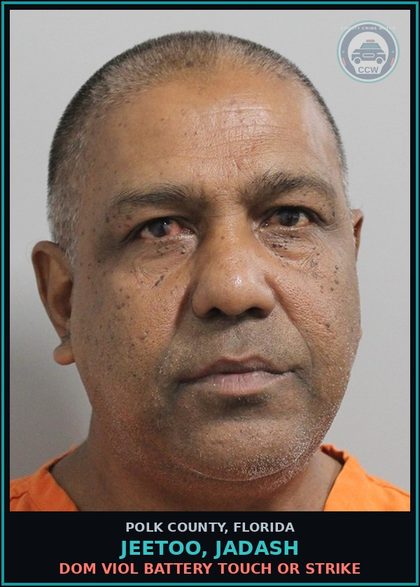 CCW arrest card for JEETOO, JADASH in Polk County: Dom Viol Battery Touch or Strike