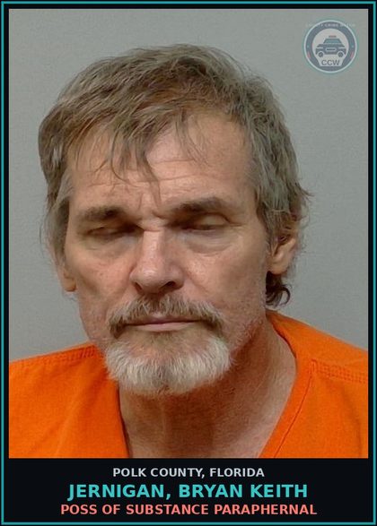 CCW arrest card for JERNIGAN, BRYAN KEITH in Polk County: POSS OF DRUG PARAPHERNAL