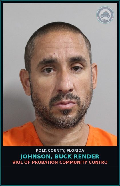 CCW arrest card for JOHNSON, BUCK RENDER in Polk County: Viol of Probation Community Contro