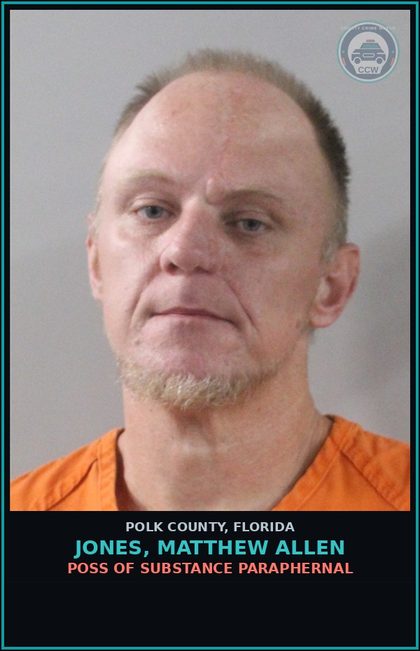 CCW arrest card for JONES, MATTHEW ALLEN in Polk County: Drive w Susp Revoked Lic Habitual