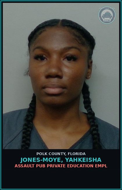 CCW arrest card for JONES-MOYE, YAHKEISHA in Polk County: Assault Pub Private Education Empl