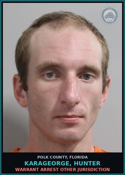 CCW arrest card for KARAGEORGE, HUNTER in Polk County: Warrant Arrest Other Jurisdiction