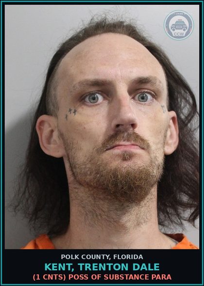 CCW arrest card for KENT, TRENTON DALE in Polk County: (1 cnts) DWLSR HABITUAL TRAFFIC OFFENDER