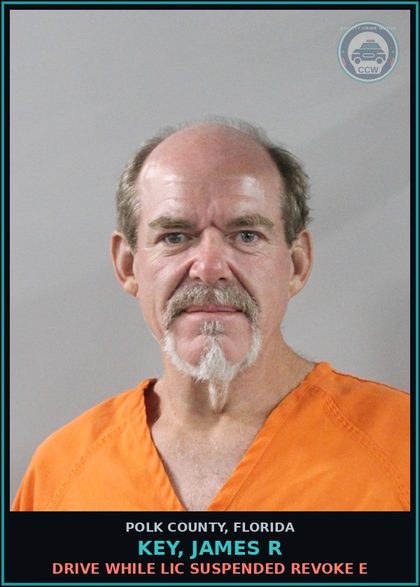 CCW arrest card for KEY, JAMES R in Polk County: Drive While Lic Suspended Revoke E