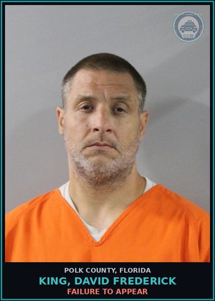 CCW arrest card for KING, DAVID FREDERICK in Polk County: FAILURE TO APPEAR
