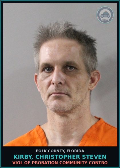 CCW arrest card for KIRBY, CHRISTOPHER STEVEN in Polk County: Viol of Probation Community Contro