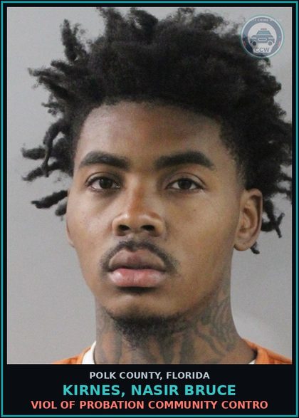 CCW arrest card for KIRNES, NASIR BRUCE in Polk County: Viol of Probation Community Contro