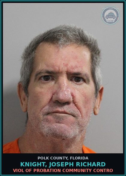 CCW arrest card for KNIGHT, JOSEPH RICHARD in Polk County: Viol of Probation Community Contro