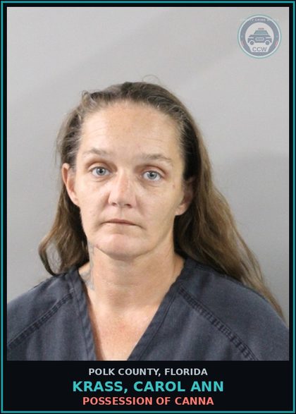 CCW arrest card for KRASS, CAROL ANN in Polk County: POSSESSION OF Canna