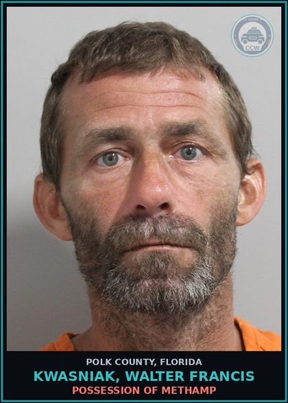 CCW arrest card for KWASNIAK, WALTER FRANCIS in Polk County: Poss. Use Narcotic Paraphernalia