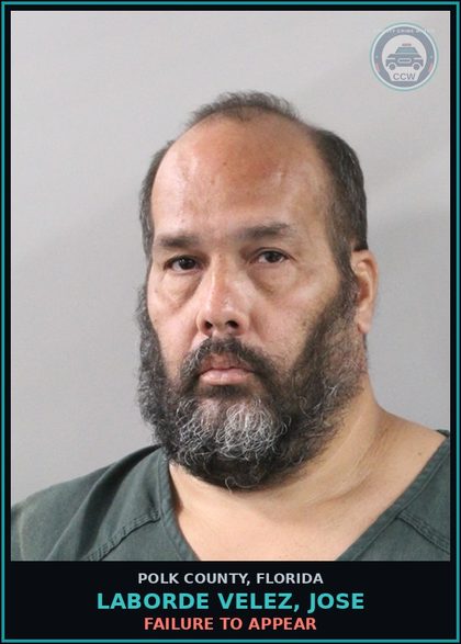 CCW arrest card for LABORDE VELEZ, JOSE in Polk County: FAILURE TO APPEAR