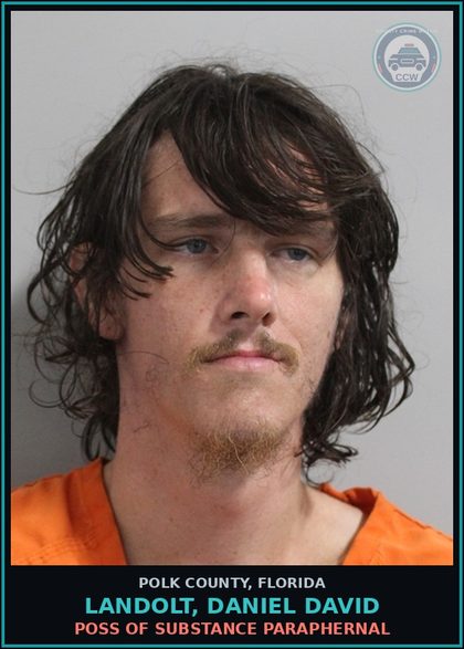CCW arrest card for LANDOLT, DANIEL DAVID in Polk County: POSS OF DRUG PARAPHERNAL