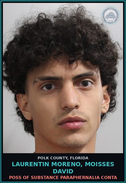CCW arrest card for LAURENTIN MORENO, MOISSES DAVID in Polk County: POSS OF DRUG PARAPHERNALIA CONTA