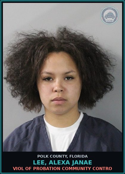 CCW arrest card for LEE, ALEXA JANAE in Polk County: Viol of Probation Community Contro
