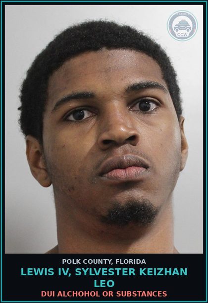 CCW arrest card for LEWIS IV, SYLVESTER KEIZHAN LEO in Polk County: DUI Alchohol or Drugs