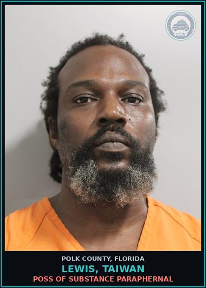 CCW arrest card for LEWIS, TAIWAN in Polk County: POSS OF DRUG PARAPHERNAL