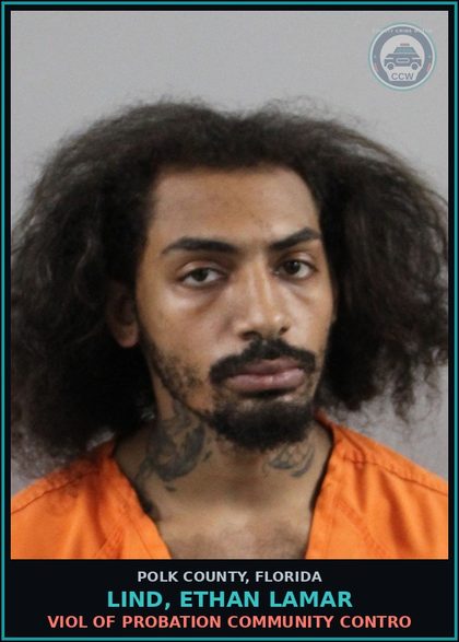 CCW arrest card for LIND, ETHAN LAMAR in Polk County: Viol of Probation Community Contro