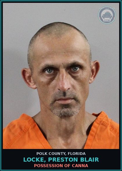 CCW arrest card for LOCKE, PRESTON BLAIR in Polk County: POSSESSION OF Canna