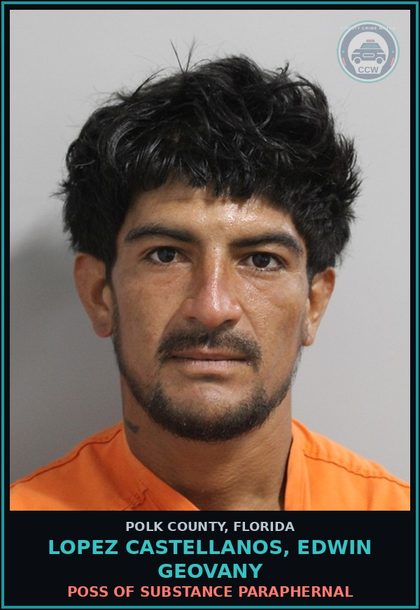 CCW arrest card for LOPEZ CASTELLANOS, EDWIN GEOVANY in Polk County: Canna POSSESS Not More Than 20