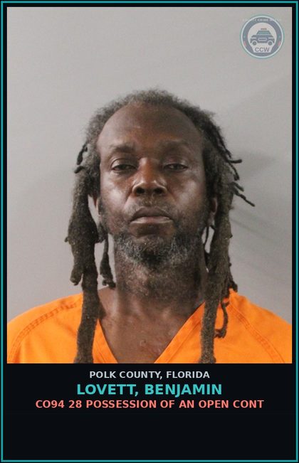 CCW arrest card for LOVETT, BENJAMIN in Polk County: Canna POSSESS Not More Than 20