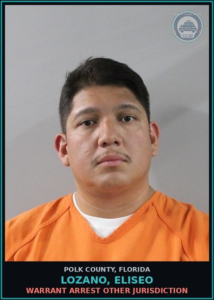 CCW arrest card for LOZANO, ELISEO in Polk County: Warrant Arrest Other Jurisdiction