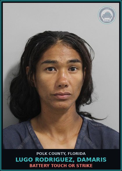 CCW arrest card for LUGO RODRIGUEZ, DAMARIS in Polk County: Battery Touch Or Strike