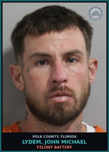CCW arrest card for LYDEM, JOHN MICHAEL in Polk County: Viol of Probation Community Contro