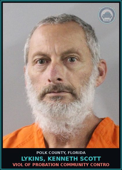 CCW arrest card for LYKINS, KENNETH SCOTT in Polk County: Viol of Probation Community Contro