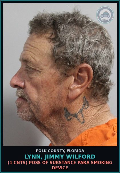 CCW arrest card for LYNN, JIMMY WILFORD in Polk County: (1 cnts) POSS OF DRUG PARA SMOKING DEVICE