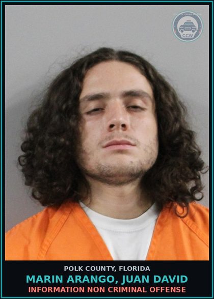 CCW arrest card for MARIN ARANGO, JUAN DAVID in Polk County: Information Non Criminal Offense