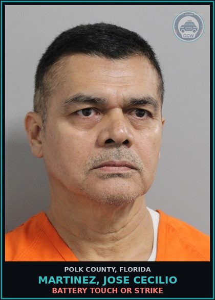 CCW arrest card for MARTINEZ, JOSE CECILIO in Polk County: Battery Touch Or Strike