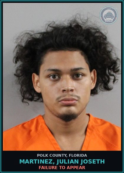 CCW arrest card for MARTINEZ, JULIAN JOSETH in Polk County: FAILURE TO APPEAR