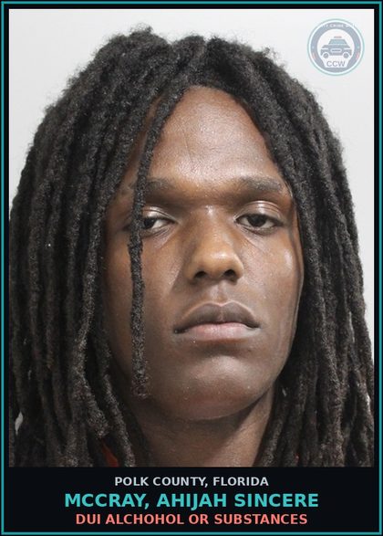 CCW arrest card for MCCRAY, AHIJAH SINCERE in Polk County: POSSESSION OF Canna