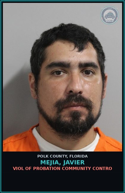 CCW arrest card for MEJIA, JAVIER in Polk County: Viol of Probation Community Contro