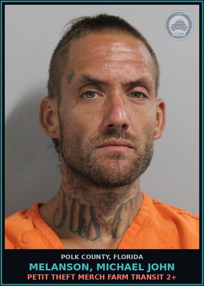 CCW arrest card for MELANSON, MICHAEL JOHN in Polk County: Criminal Mischief Dmg Property LT