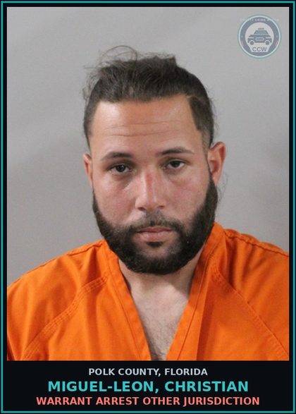 CCW arrest card for MIGUEL-LEON, CHRISTIAN in Polk County: Warrant Arrest Other Jurisdiction