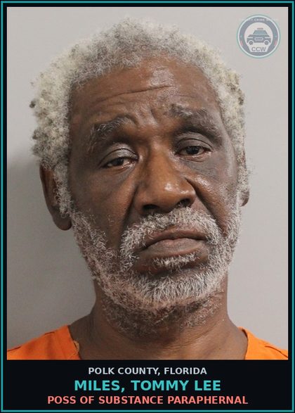 CCW arrest card for MILES, TOMMY LEE in Polk County: POSS OF DRUG PARAPHERNAL