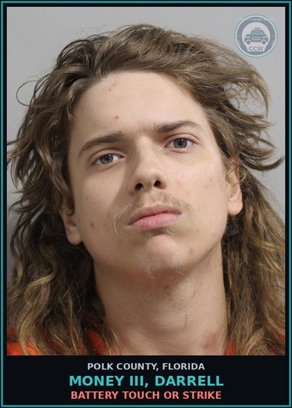 CCW arrest card for MONEY III, DARRELL in Polk County: Battery Touch Or Strike