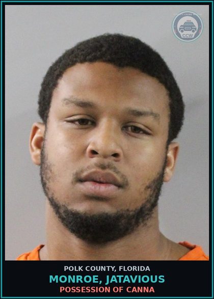 CCW arrest card for MONROE, JATAVIOUS in Polk County: POSSESSION OF Canna