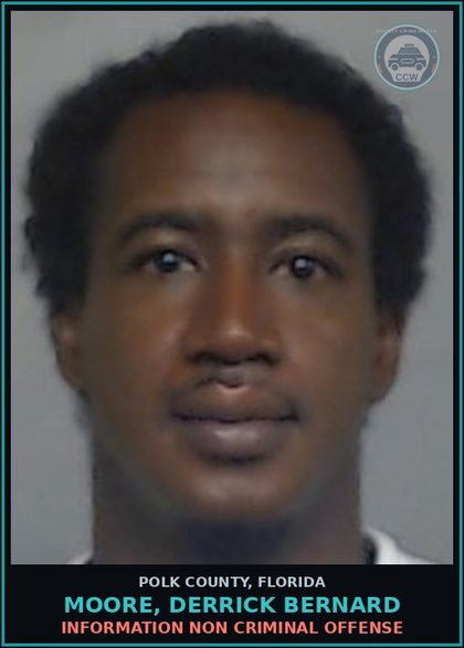 CCW arrest card for MOORE, DERRICK BERNARD in Polk County: Information Non Criminal Offense