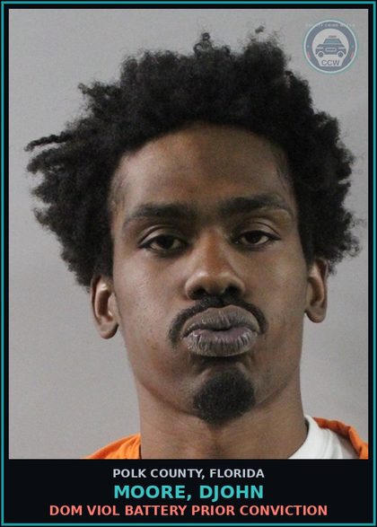 CCW arrest card for MOORE, DJOHN in Polk County: Viol of Probation Community Contro