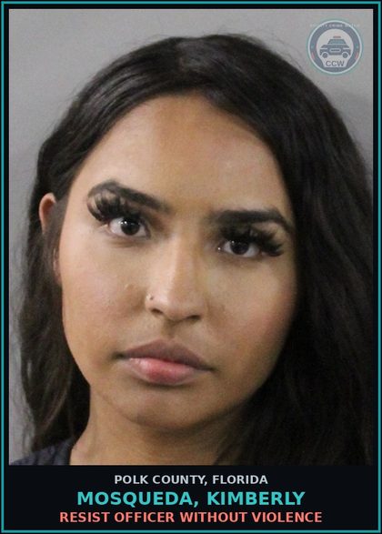 CCW arrest card for MOSQUEDA, KIMBERLY in Polk County: Resist Officer without Violence