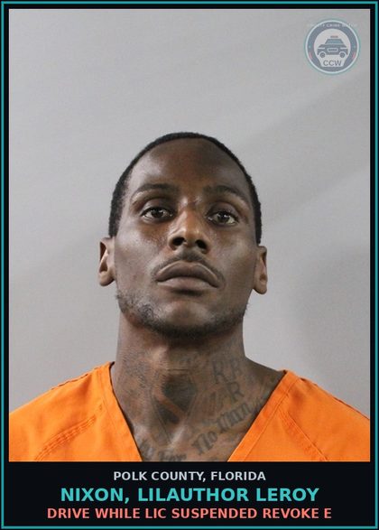 CCW arrest card for NIXON, LILAUTHOR LEROY in Polk County: Drive While Lic Suspended Revoke E