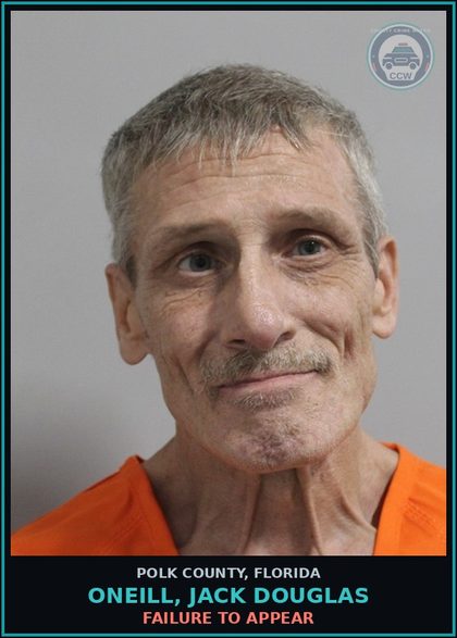 CCW arrest card for ONEILL, JACK DOUGLAS in Polk County: FAILURE TO APPEAR