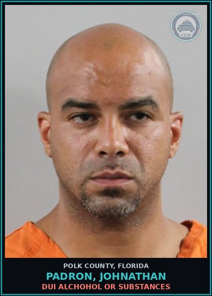 CCW arrest card for PADRON, JOHNATHAN in Polk County: DUI Alchohol or Drugs